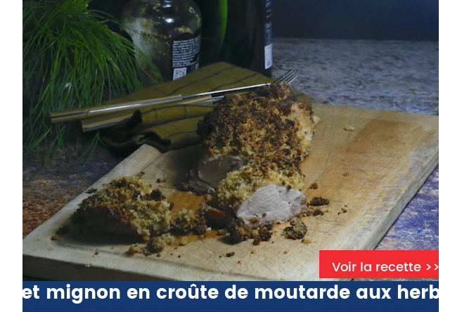 Filet mignon en croûte de moutarde aux herbes